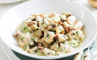 Recipes for various dishes from chicken fillet with champignons